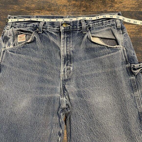 Vintage Pointer Jeans Mens 36x34 Work Heavy Cotton Denim Blue Made in USA - Picture 8 of 16